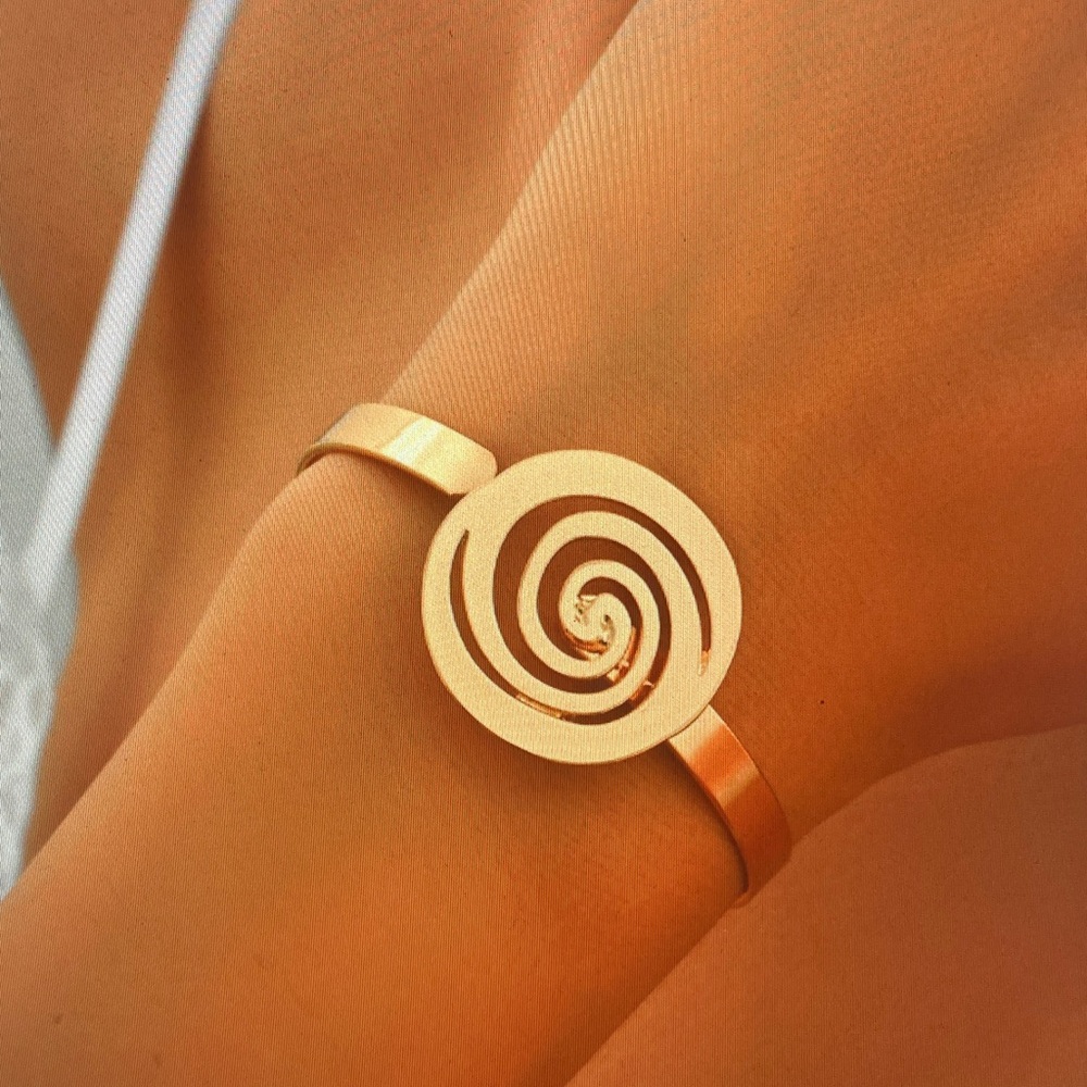 Elegant Gold Spiral Cuff Bracelet
